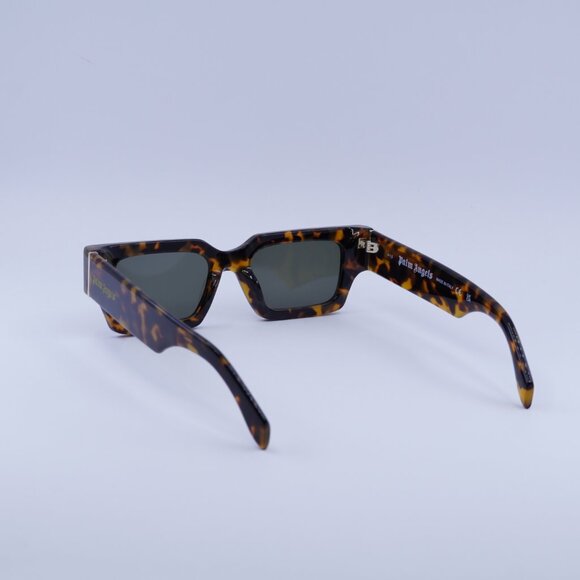 Palm Angels PERI086 HYDE 6055 Sunglasses Havana Rectangle Frame, Green Lenses - Picture 7 of 11
